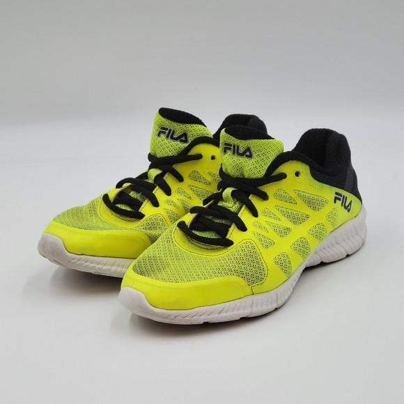 Fila Men's Memory Finity Safety Yellow Black 3SR21099-702 Shoes Sneakers Size 2 - Picture 1 of 11